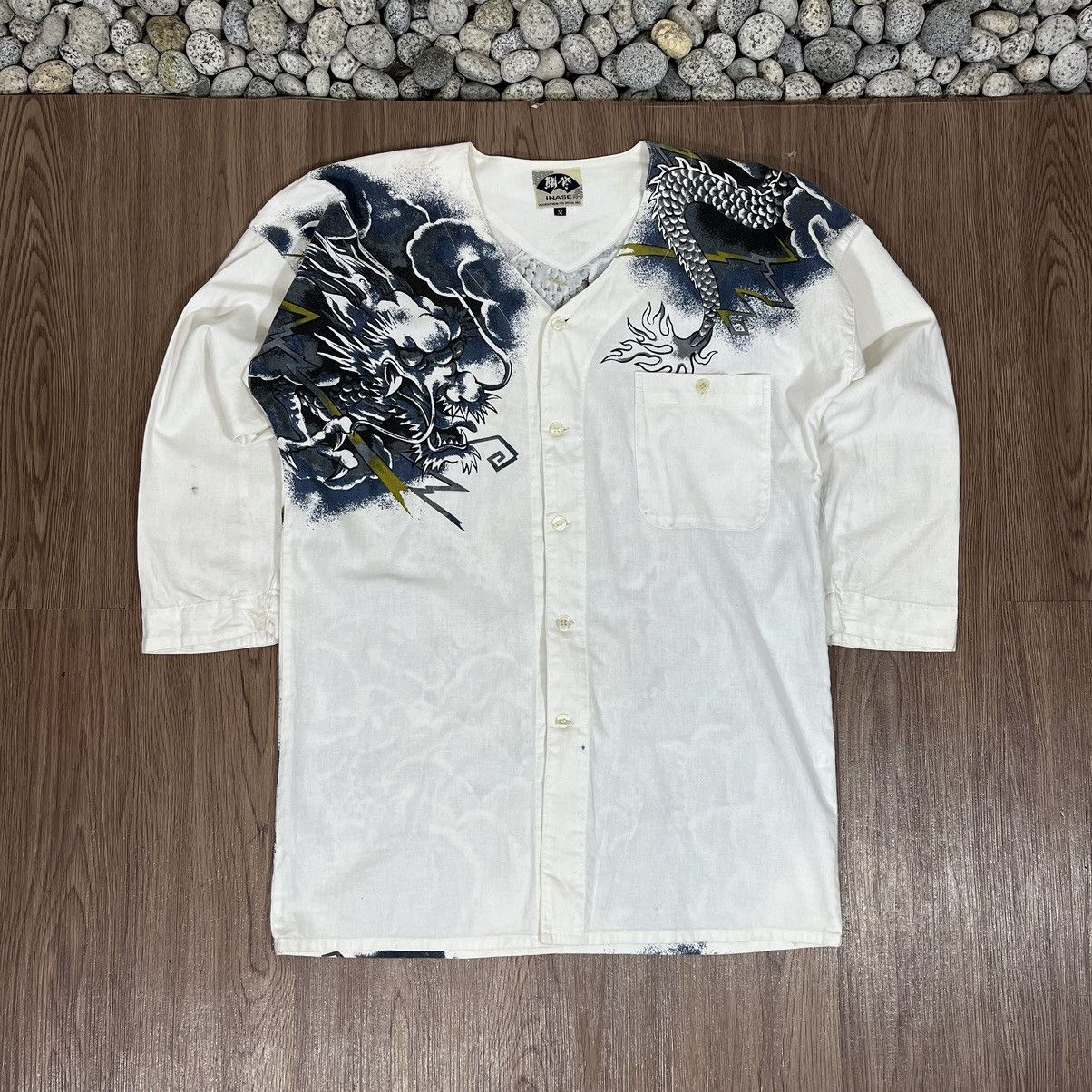 Japanese Brand Inase Vintage Japan Sukajan Dragon Button Shirt Size US M / EU 48-50 / 2 - 3 Thumbnail