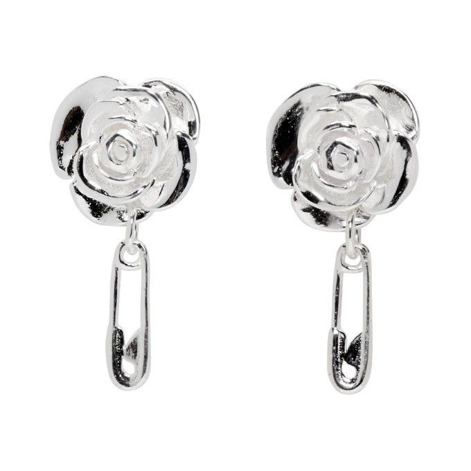 Stolen Girlfriends Club Stolen Girlfriends Club Rose Paperclip Silver Earrings Size ONE SIZE - 1 Thumbnail