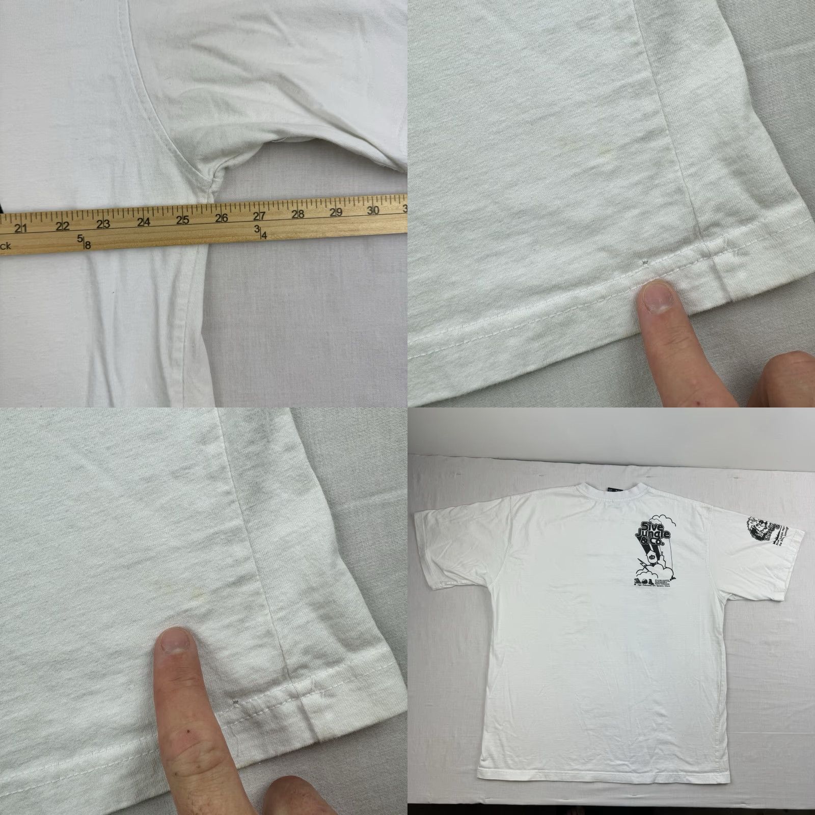 Vintage VINTAGE 5ive Jungle T-Shirt Men 2XL White Punk Y2K Skater Hipster Relaxed Size US XXL / EU 58 / 5 - 8 Thumbnail