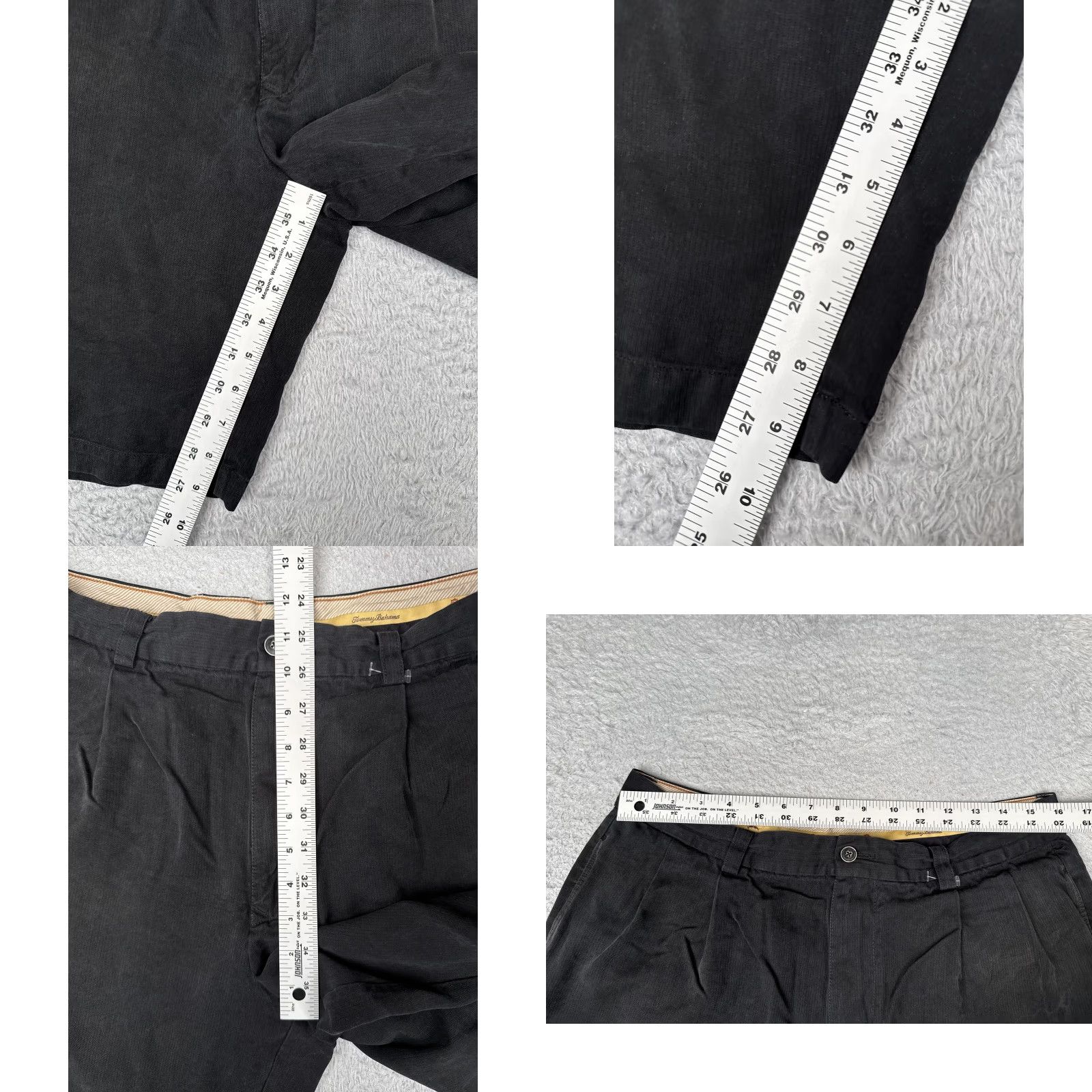 Tommy Bahama Tommy Bahama Shorts Mens 33x9 Chino Silk Black Pleated Casual Golf Resort Vacation 90s Mens Size US 33 - 8 Thumbnail