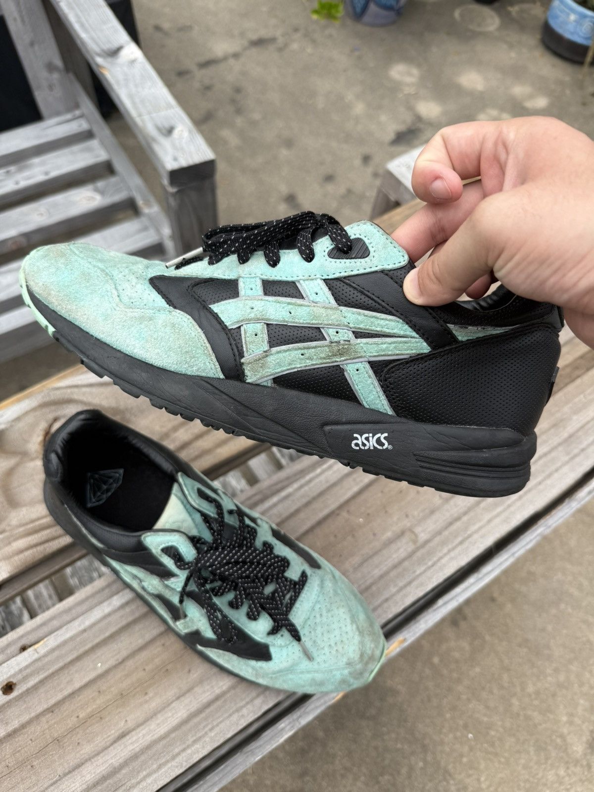 Asics × Kith ASICS Gel-Saga Diamond Supply Co Ronnie Fieg Aqua Blue Black Size US 10 / EU 43 - 9 Thumbnail