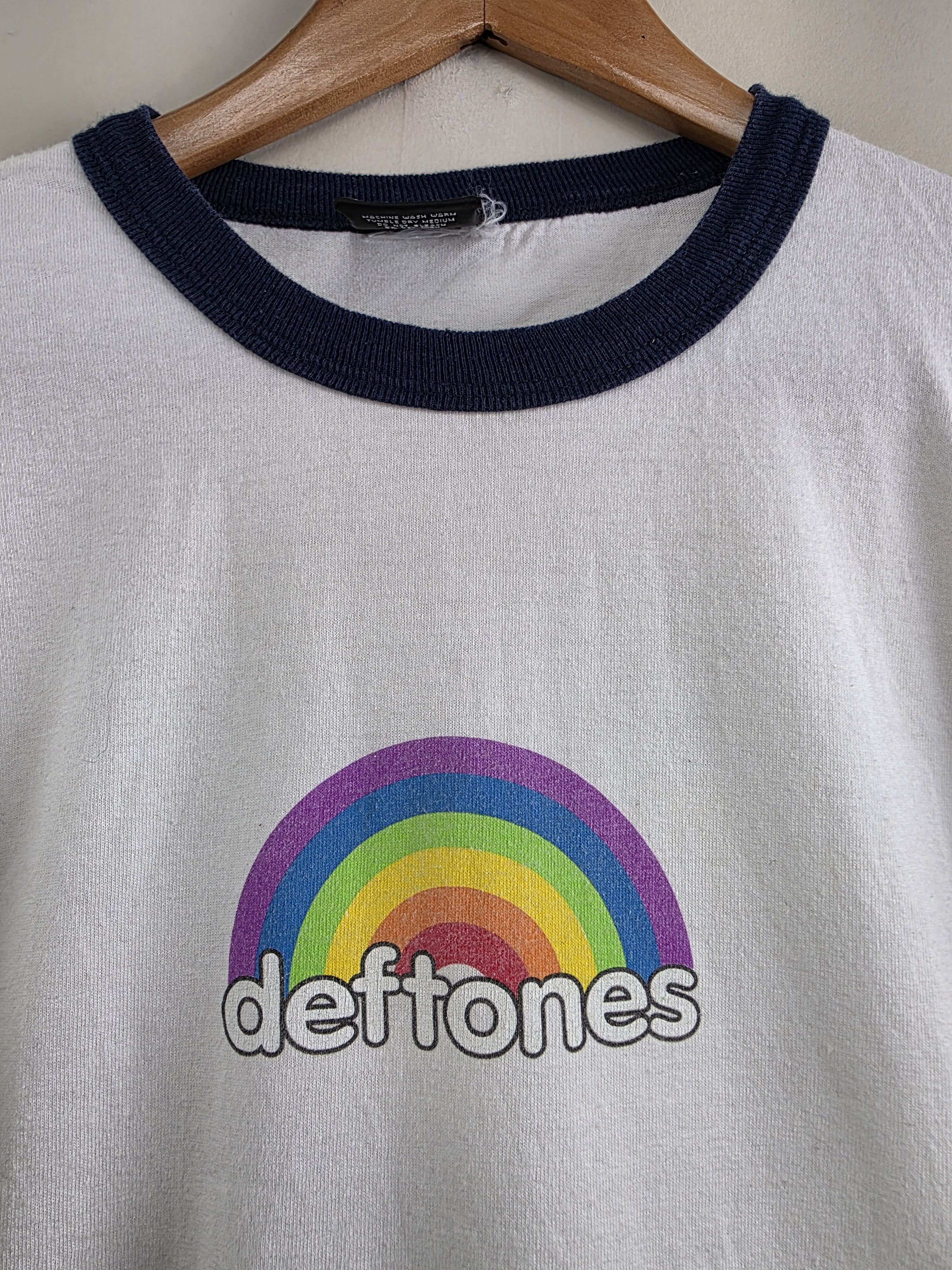 Band Tees × Vintage 90s Deftones Rainbow Ringer XL 23" 30" Size US XL / EU 56 / 4 - 3 Thumbnail