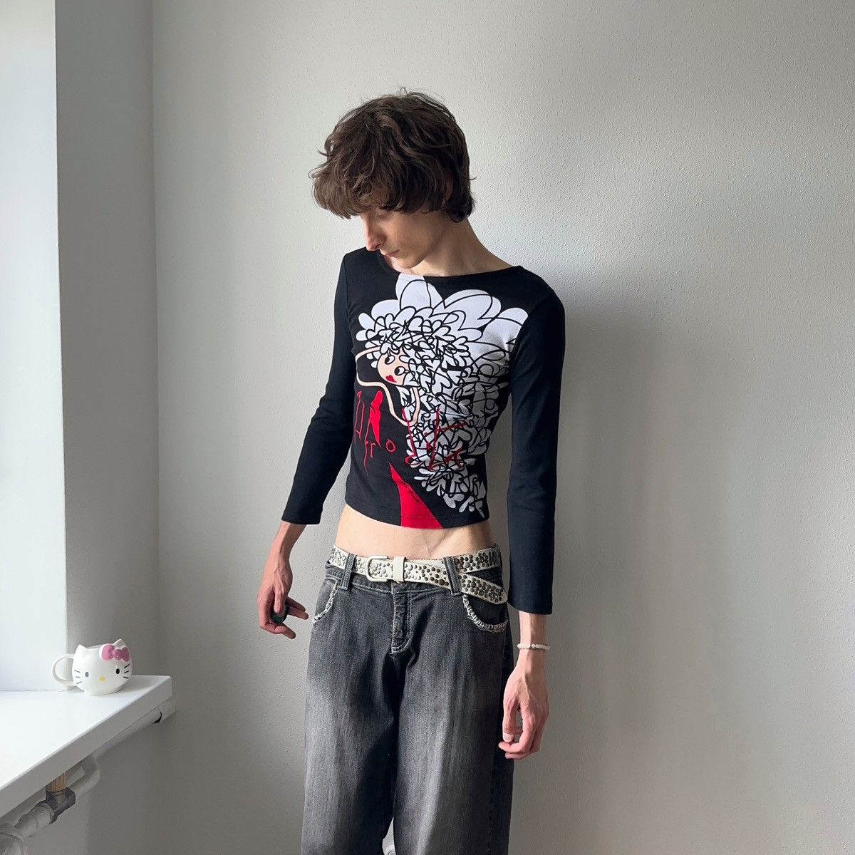 Cop Copine × Custo Barcelona × Hysteric Glamour Y2K Cute Cop Copine Vibe Vintage Long Sleeve T Shirt Size L / US 10 / IT 46 - 3 Thumbnail