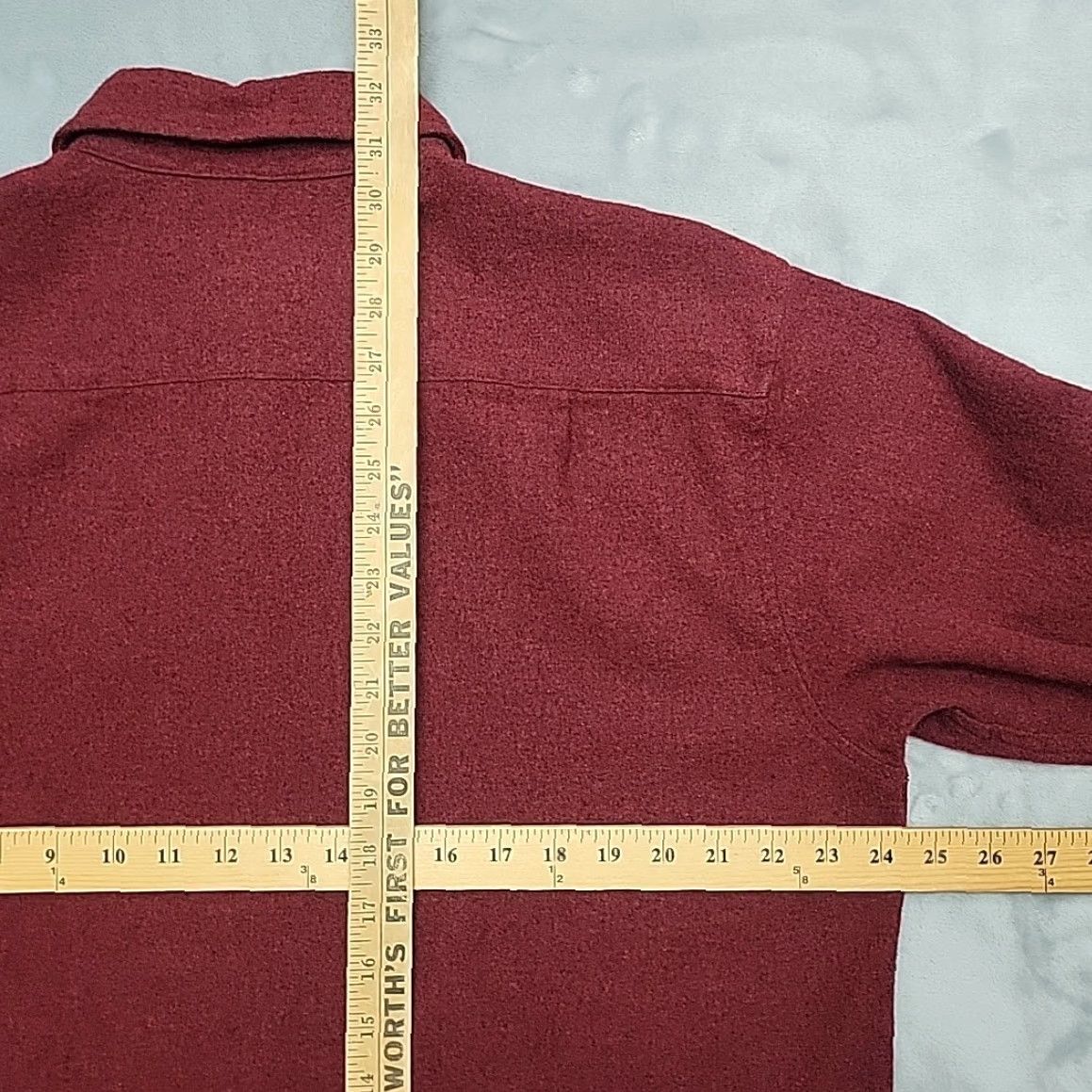 Pendleton Vintage Pendleton Shirt Mens L Red 100% Virgin Wool Made with USA Fabric Wool Button-Up Long Sleeve Solid Elbow Patches Collar Mens Size US L / EU 52-54 / 3 - 6 Thumbnail