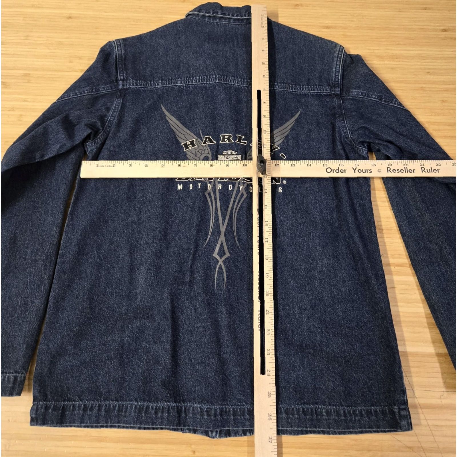 Harley Davidson VINTAGE Harley-Davidson Jacket Womens Small Denim Button Up Motorcycle Biker Eagle Size S / US 4 / IT 40 - 8 Thumbnail