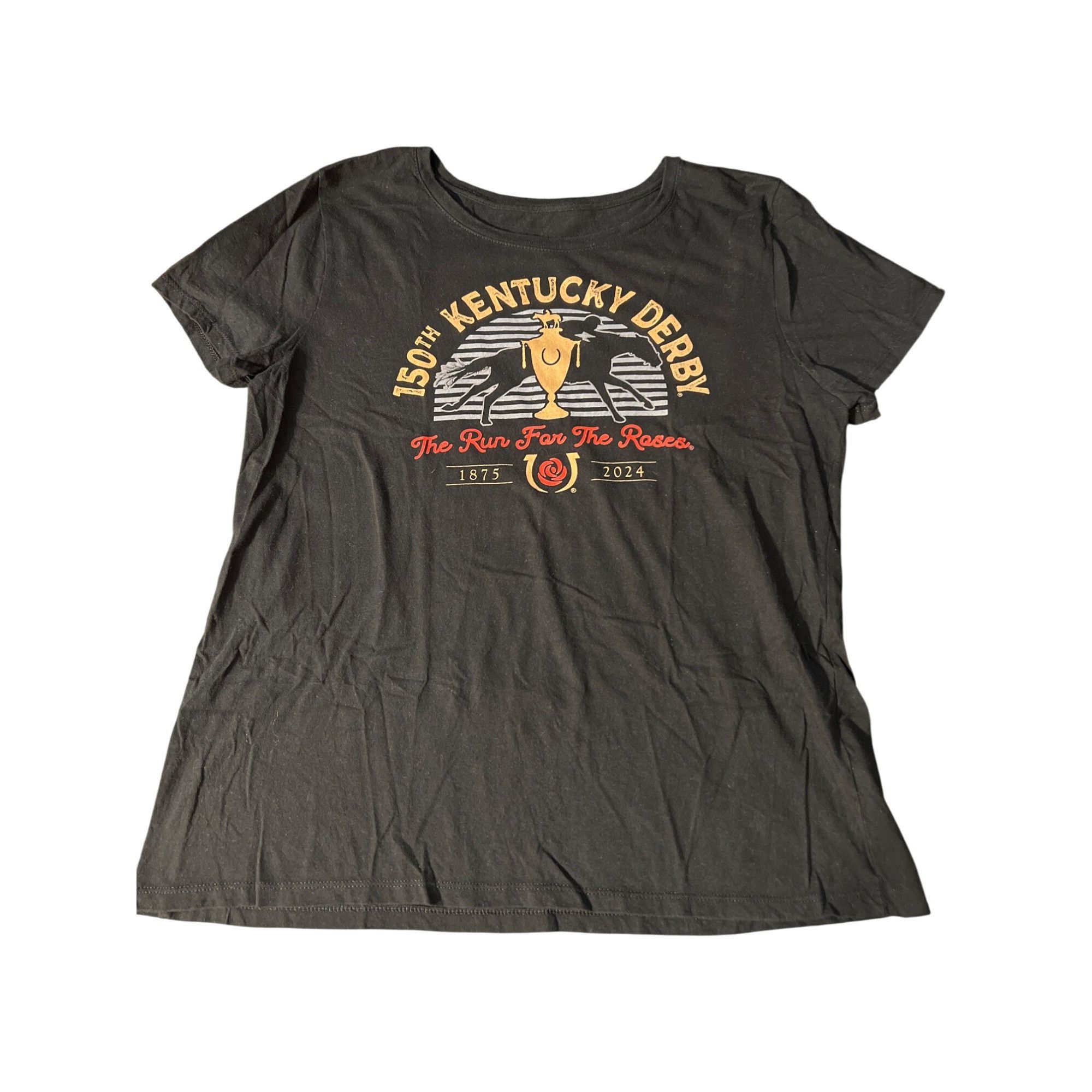Gildan 150th Kentucky Derby 2024 Black Graphic T Shirt Gildan Run F Size L / US 10 / IT 46 - 2 Thumbnail