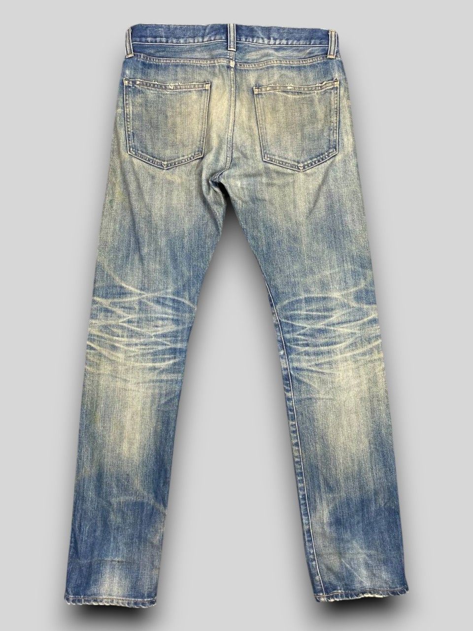 Japanese Brand red card blue work denim japan distressed nice design Size US 34 / EU 50 - 2 Thumbnail
