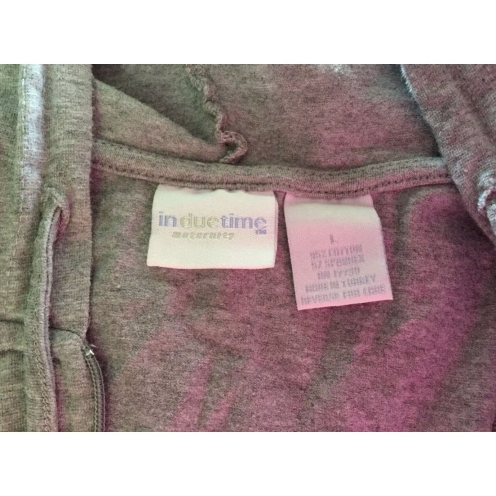 Vintage DUE TIME MATERNITY Long Sleeve Hooded Jacket Coverup Gray Size L Womens Size L / US 10 / IT 46 - 4 Thumbnail