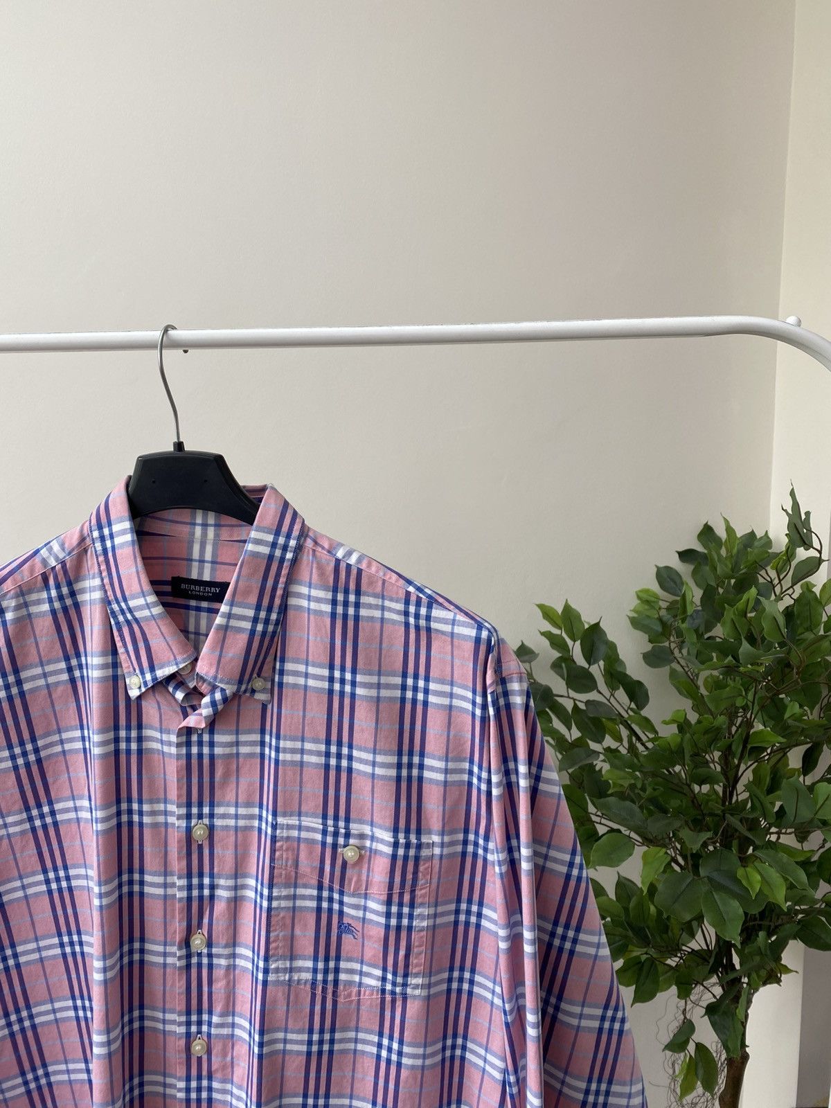 Burberry × Vintage Vintage Burberry Nova Check Pink Button Up Shirt Size US L / EU 52-54 / 3 - 6 Thumbnail