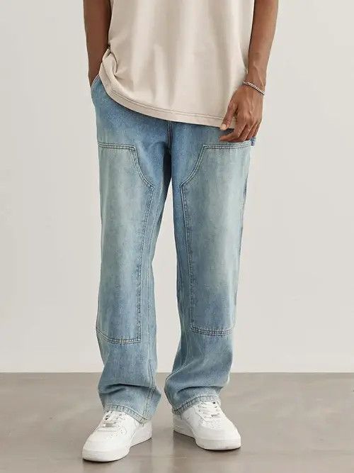 VIBE washed faded double knee carpenter cargo jeans Size US 30 / EU 46 - 6 Thumbnail