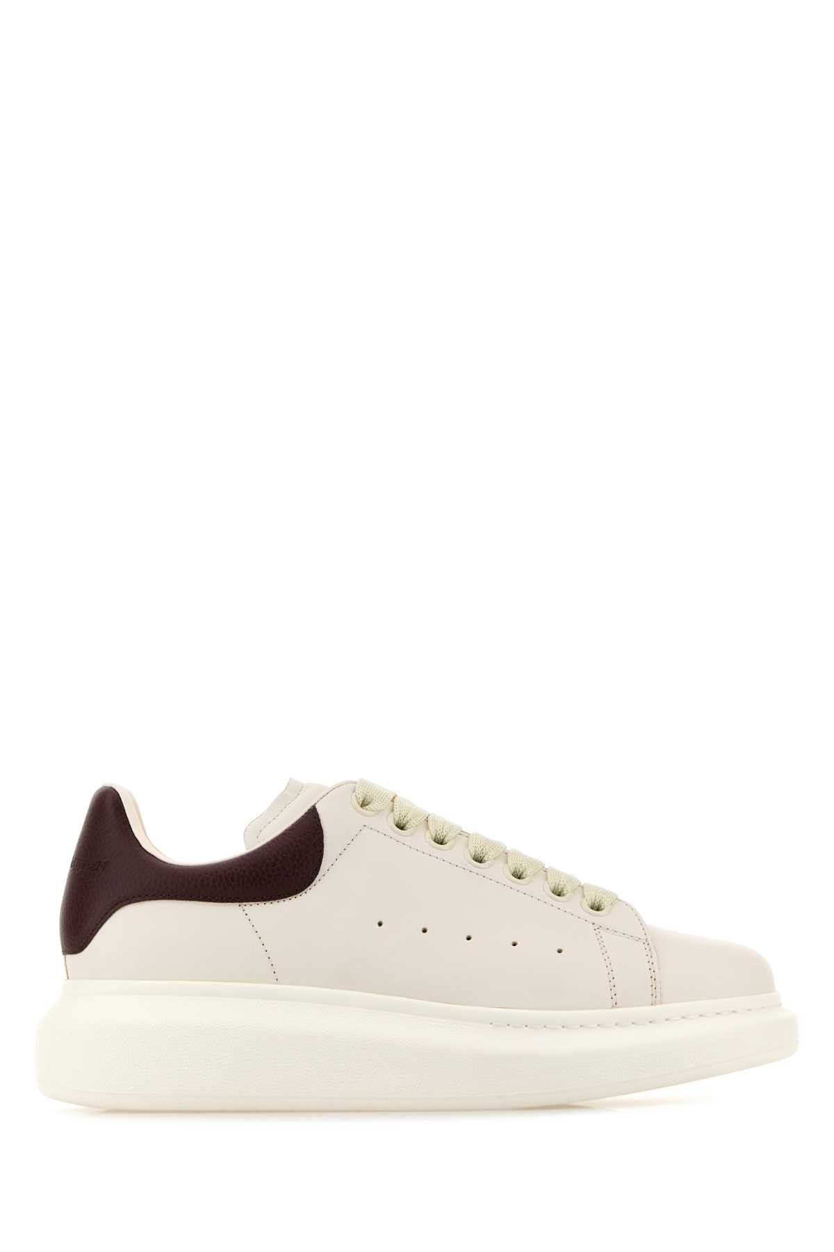 スニーカー Alexander Mcqueen White Leather Sneakers With Orange Leather Alexander McQueen White Leather Sneakers With Orange Leather