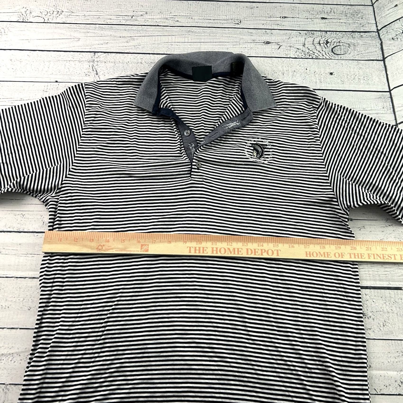 Vintage Bobby Jones 1995 US Open Short Sleeve Striped Polo Shirt Men L Blue Size US L / EU 52-54 / 3 - 5 Thumbnail