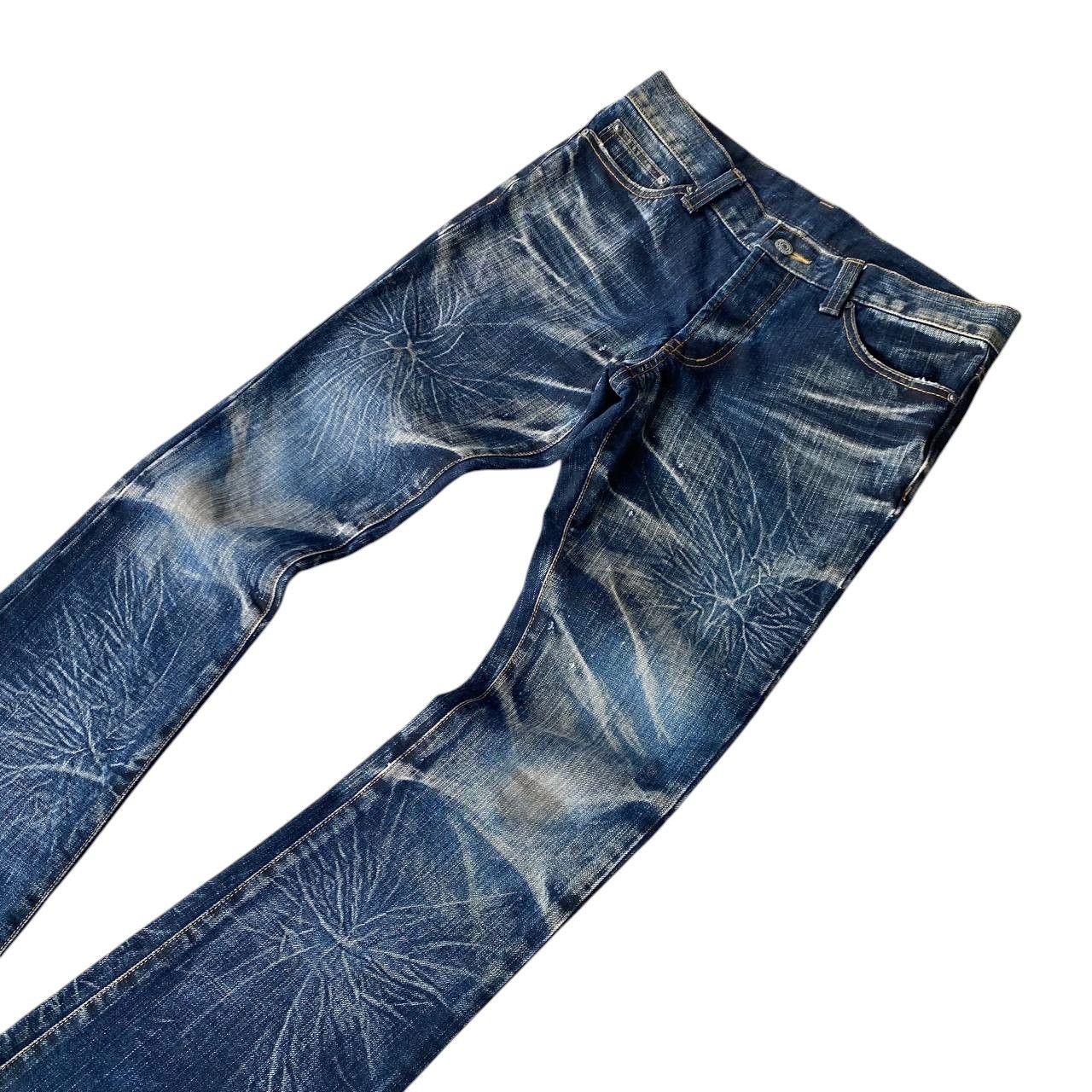 Japanese Brand FLARED STARBURST WASH BY MODERN LOVERS RUSTY GHOSTCLAW MARK Size US 28 / EU 44 - 7 Thumbnail