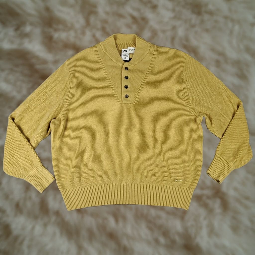 Nike - Maximizes search visibility by including the most common terms ("Nike Sweater," "Mens," "XL," "Beige," "Knit," "Button Pullover") Size US XL / EU 56 / 4 - 1 Thumbnail