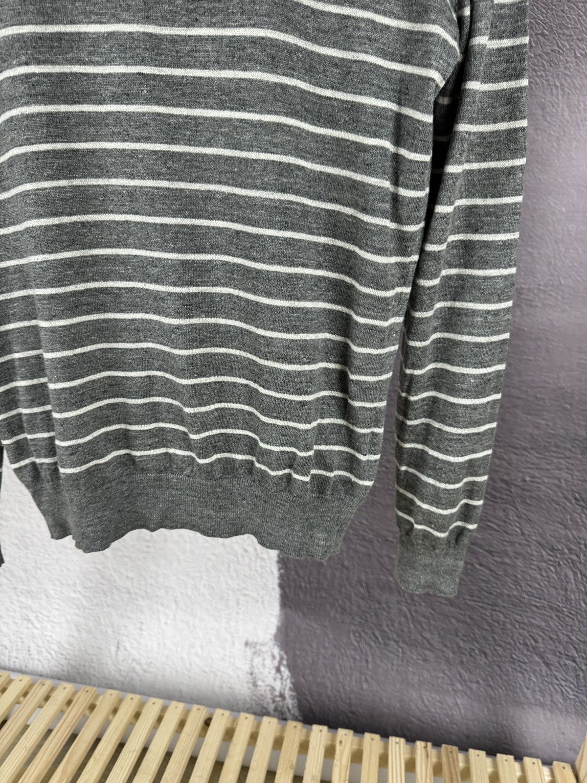 Suitsupply Suitsupply Linen cotton striped grey sweater size S Size US S / EU 44-46 / 1 - 5 Thumbnail