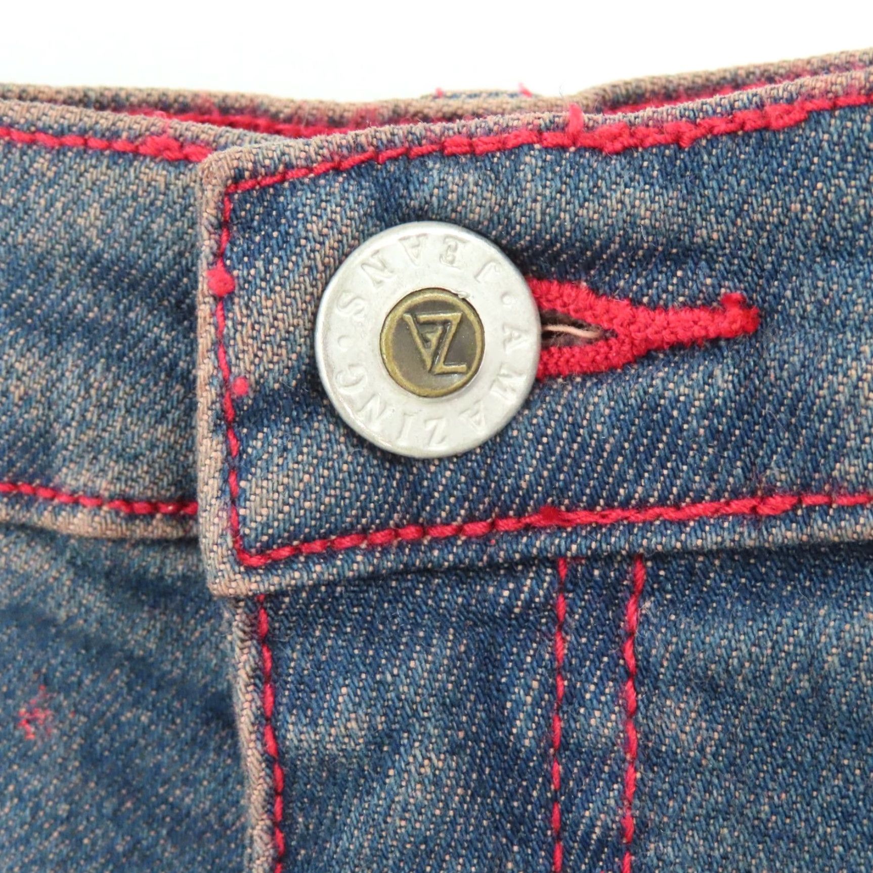 Velvet VINTAGE Amazing Jeans Jeans Womens 14 Red Glitter Velvet Splash Denim Pants 2000s NEW Size 36" / US 14 / IT 50 - 2 Thumbnail