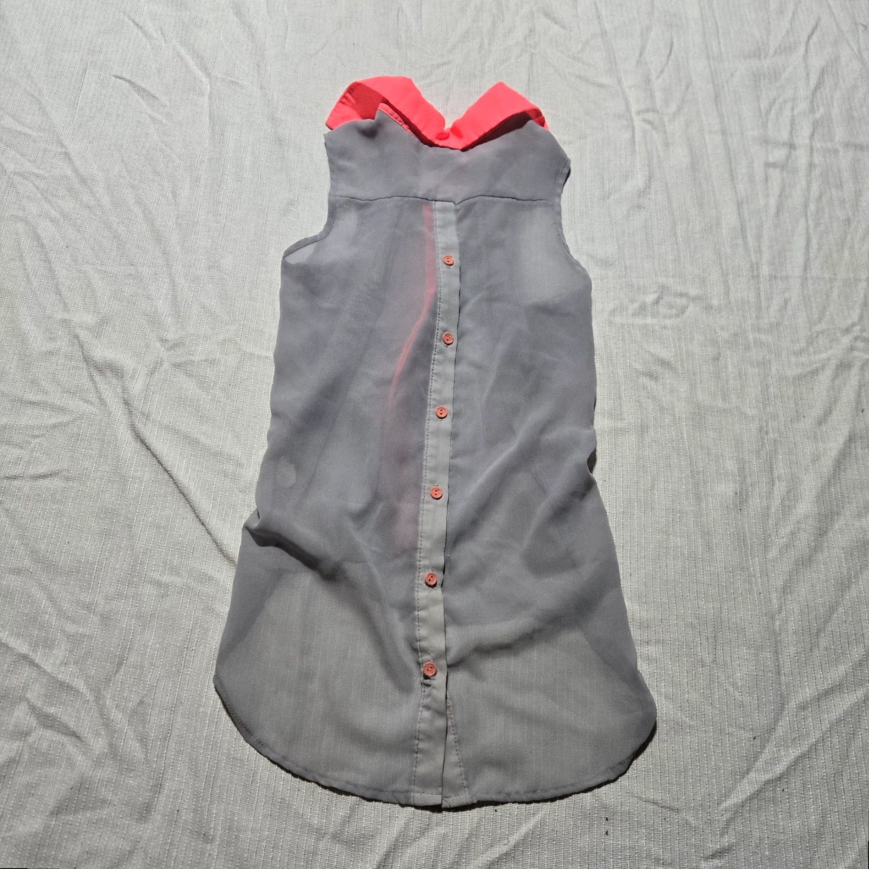 Vintage Charlotte Russe Tank Top Womens XS Gray Sleeveless Sheer Rayon Jersey Collared Size XS / US 0-2 / IT 36-38 - 7 Thumbnail