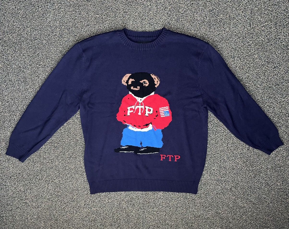 Fuck The Population ftp bear knit sweater Size US XXL / EU 58 / 5 - 2 Thumbnail