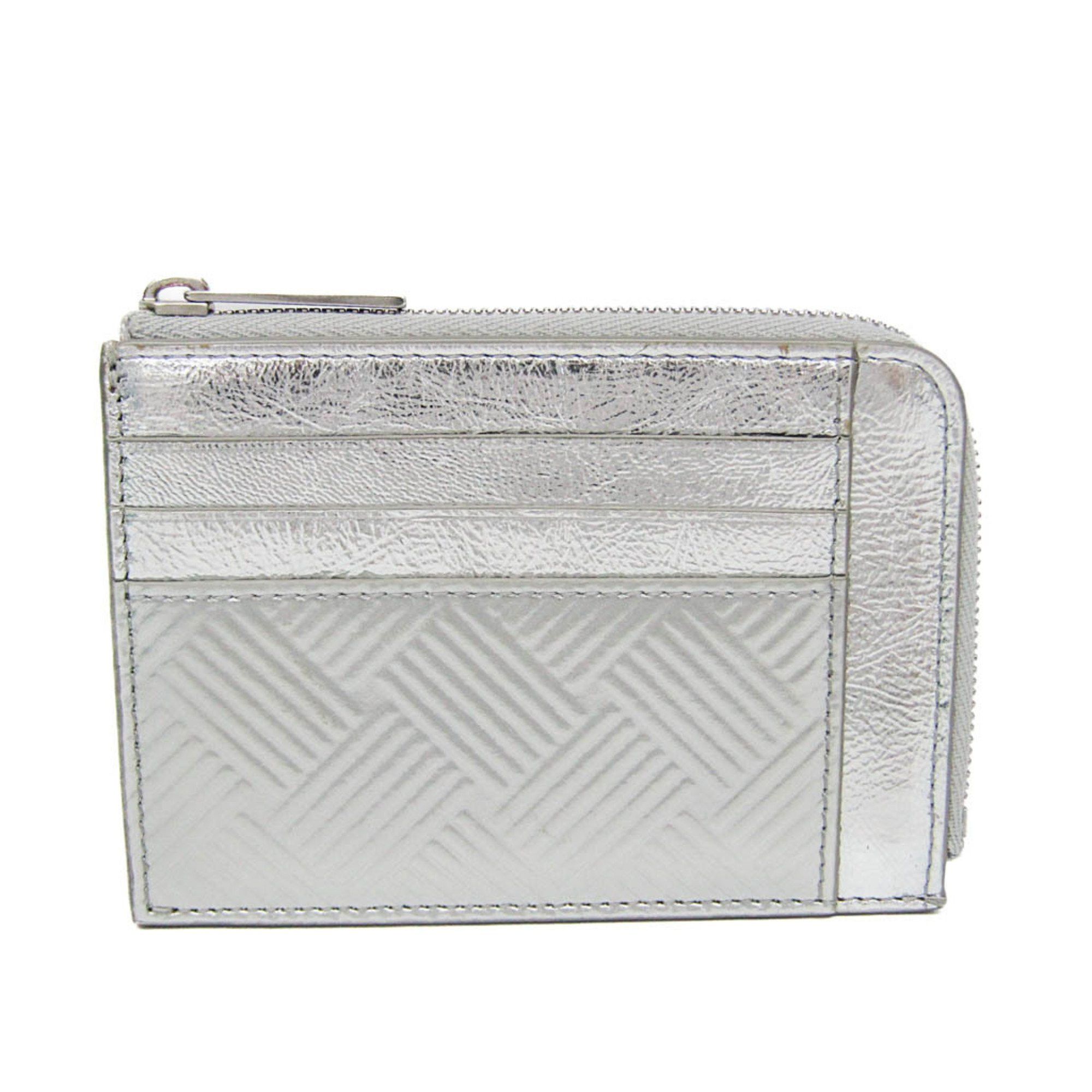 Bottega Veneta Bottega Veneta Intrecciato L-shaped Wallet Men,Women Leather Coin Purse/coin Case Silver Size ONE SIZE - 1 Thumbnail