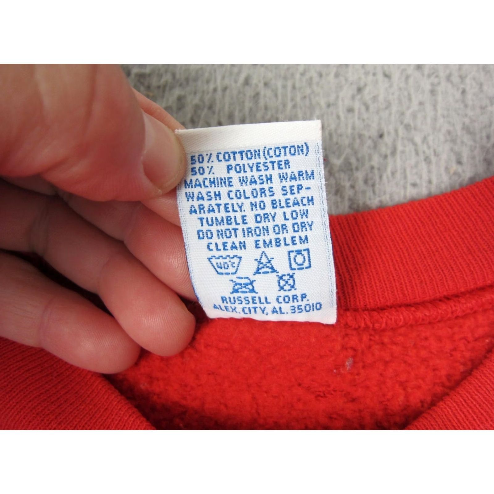 Russell Athletic VINTAGE Russell Sweatshirt Mens XL Red 90s USA Logo Pullover Crew Neck Cotton Fleece Therma Comfort Size US XL / EU 56 / 4 - 6 Thumbnail
