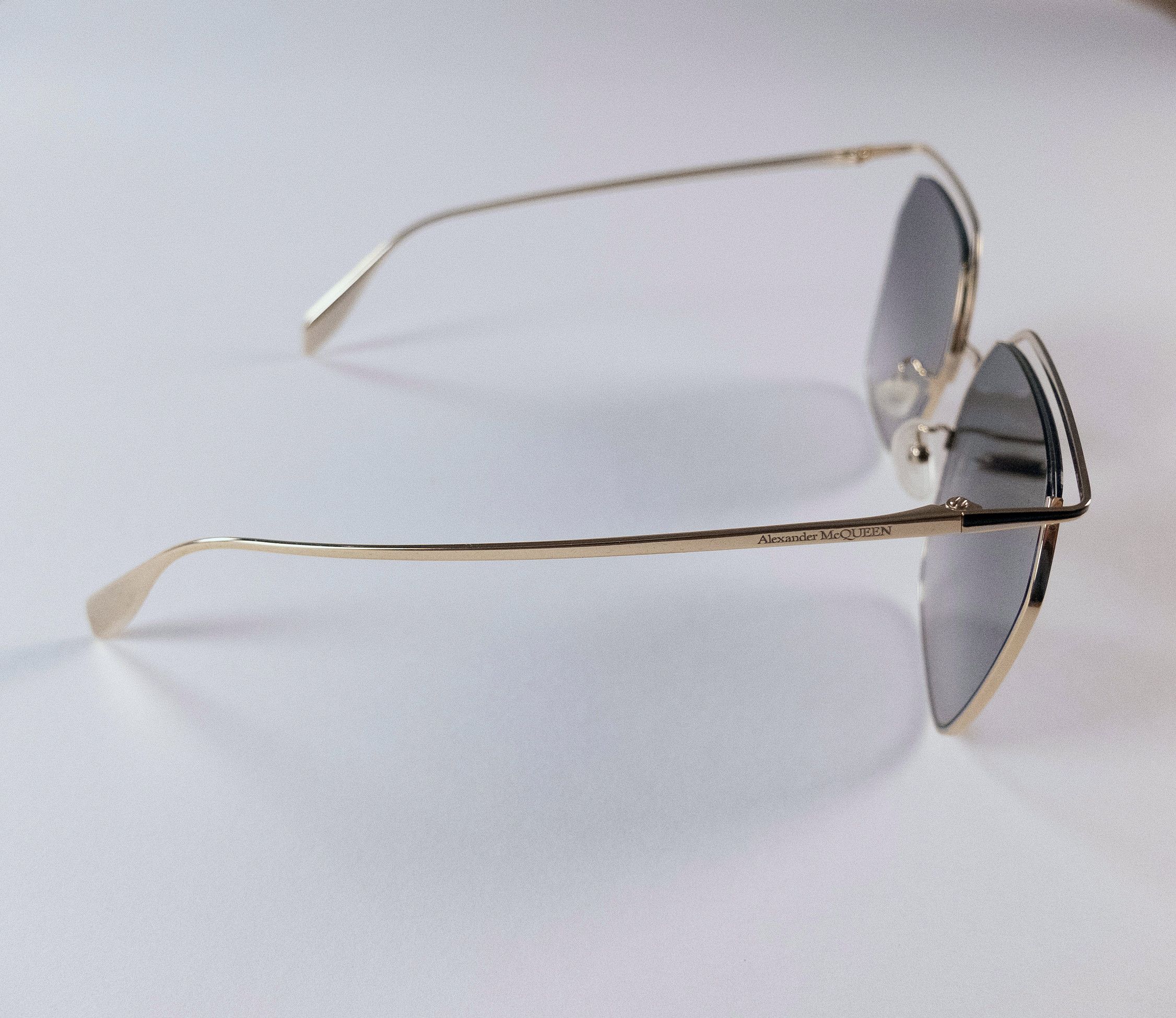 Alexander McQueen ALEXANDER MCQUEEN open frame oversize metal sunglasses Size ONE SIZE - 7 Thumbnail