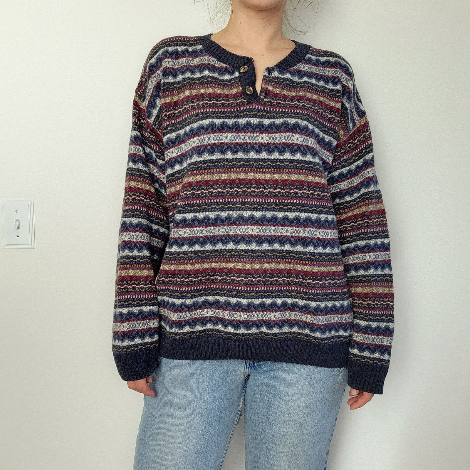 St. Johns Bay Vintage 90s Sweater Oversized St Johns Bay Fair Isle L Size L / US 10 / IT 46 - 5 Thumbnail