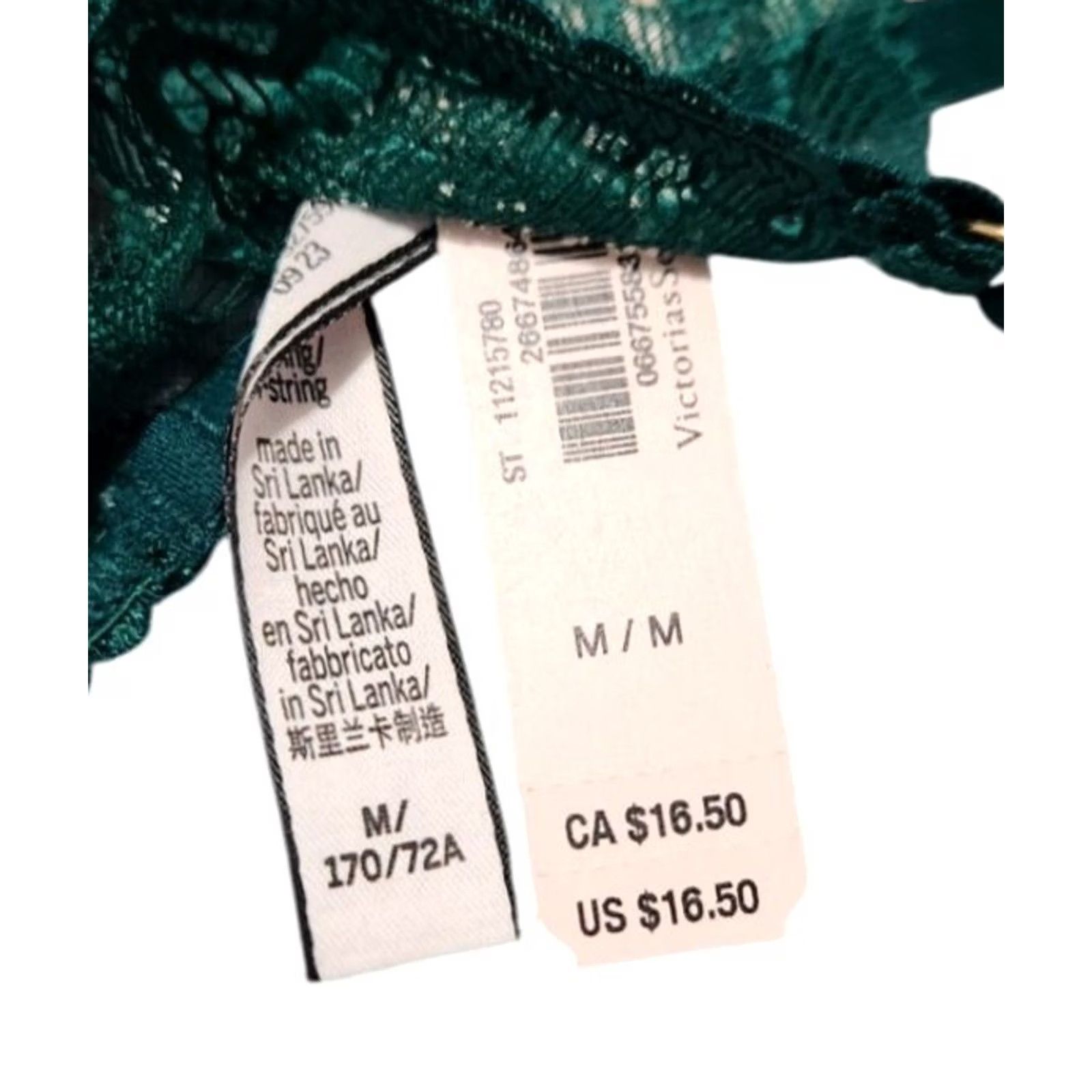 Victoria's Secret Victoria's Secret Womens Panties M Thong Lace Floral Green Purple Size 32" / US 10 / IT 46 - 3 Thumbnail