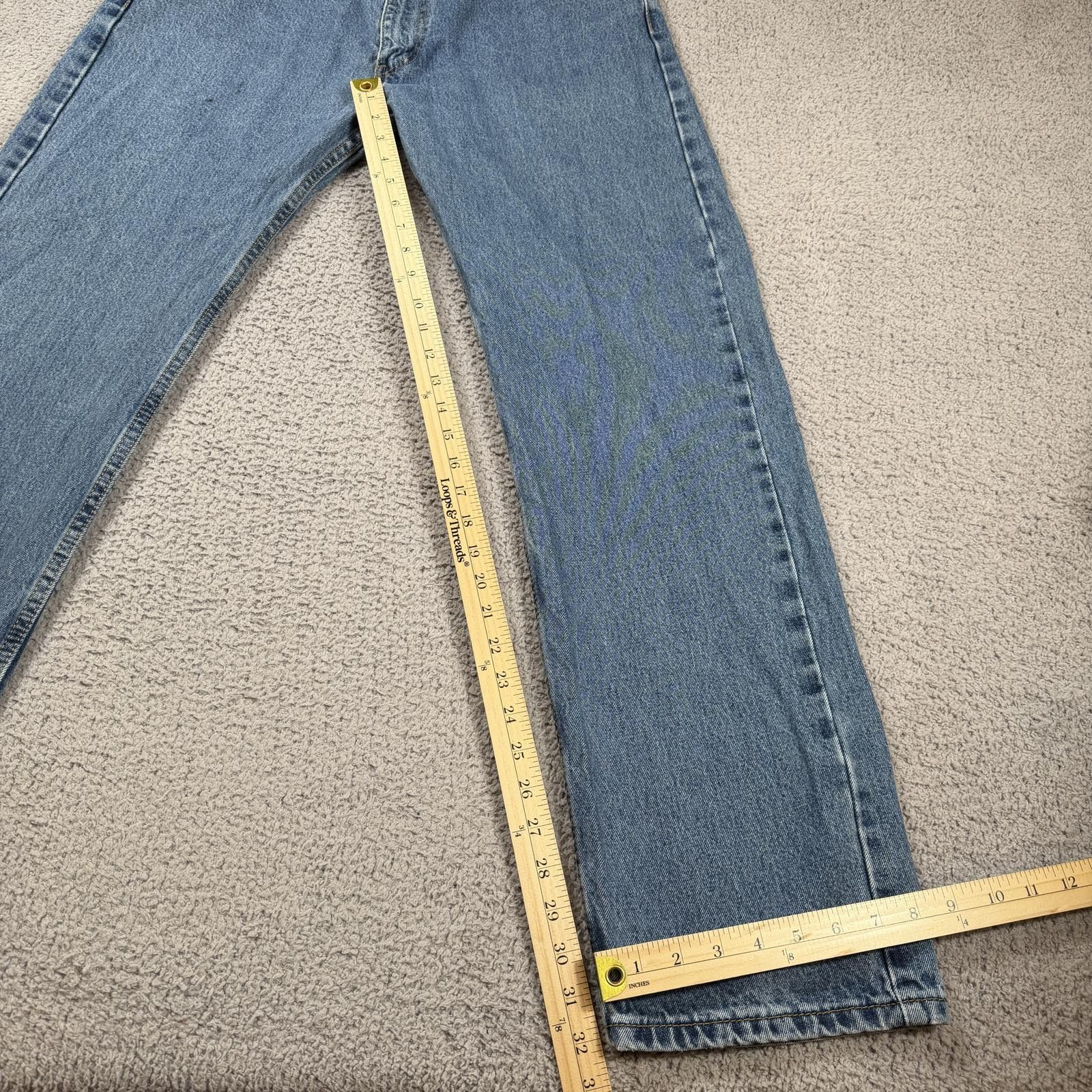 Levi's Levis 505 Jeans Mens 38x34 Blue Straight Leg Medium Wash Size US 38 / EU 54 - 4 Thumbnail