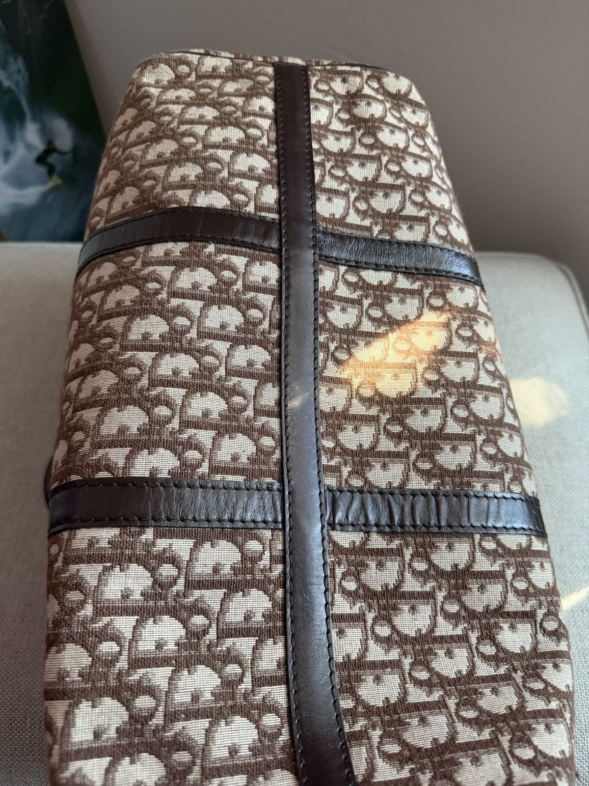 Dior Vintage Dior Monogram Boston Duffle Bag Brown NWOT Size ONE SIZE - 11 Thumbnail