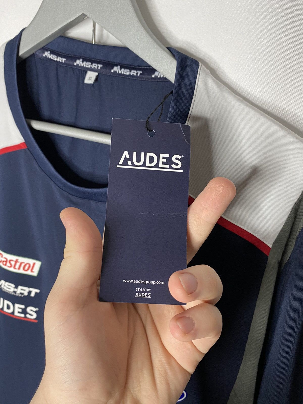 Vintage Audes Racing T-Shirt Short Sleeve F1 Ferrari Sponsors🚘 Size US XL / EU 56 / 4 - 7 Thumbnail