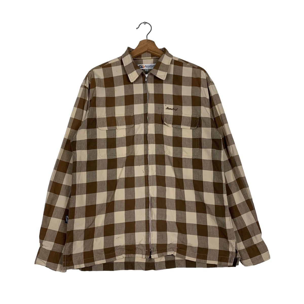 Japanese Brand BEARSURFBOARDS Checked Collared Jacket #0388-C18 Size US M / EU 48-50 / 2 - 1 Thumbnail