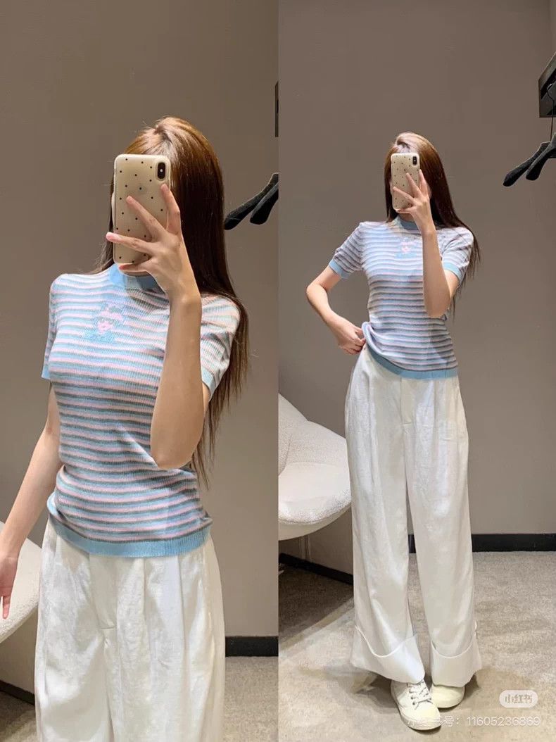 Chanel Chanel 25b Chanel Women's Blue and Pink Short Sleeves Size XS / US 0-2 / IT 36-38 - 6 Thumbnail