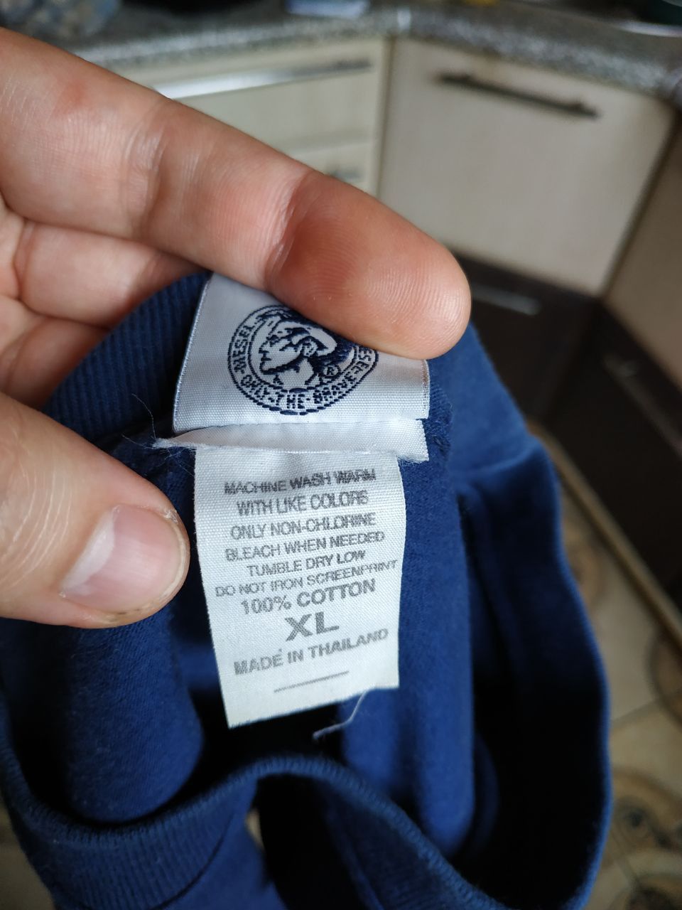 Diesel Vintage Diesel Only The Brave Vertical Logo Tee Blue XL Size US XL / EU 56 / 4 - 3 Thumbnail