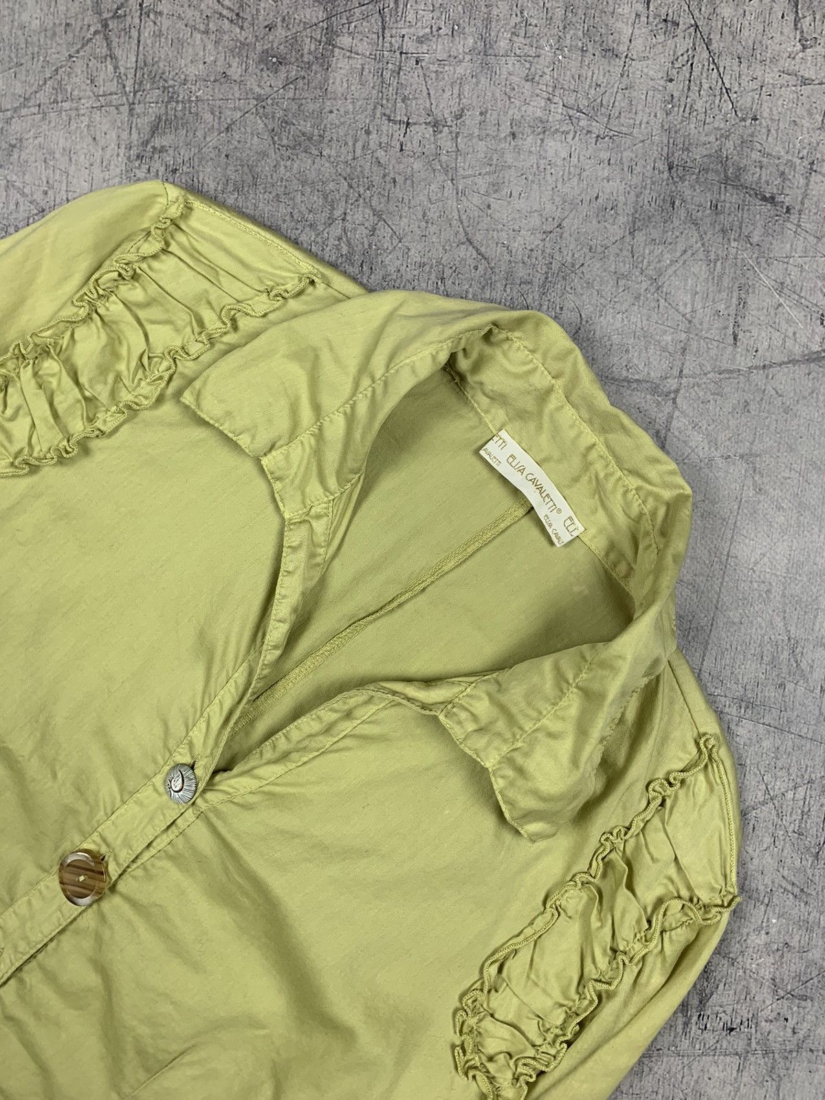 Elisa Cavaletti Elisa Cavaletti Avant Garde Blouse Shirt Green Size M Italy Size M / US 6-8 / IT 42-44 - 2 Thumbnail