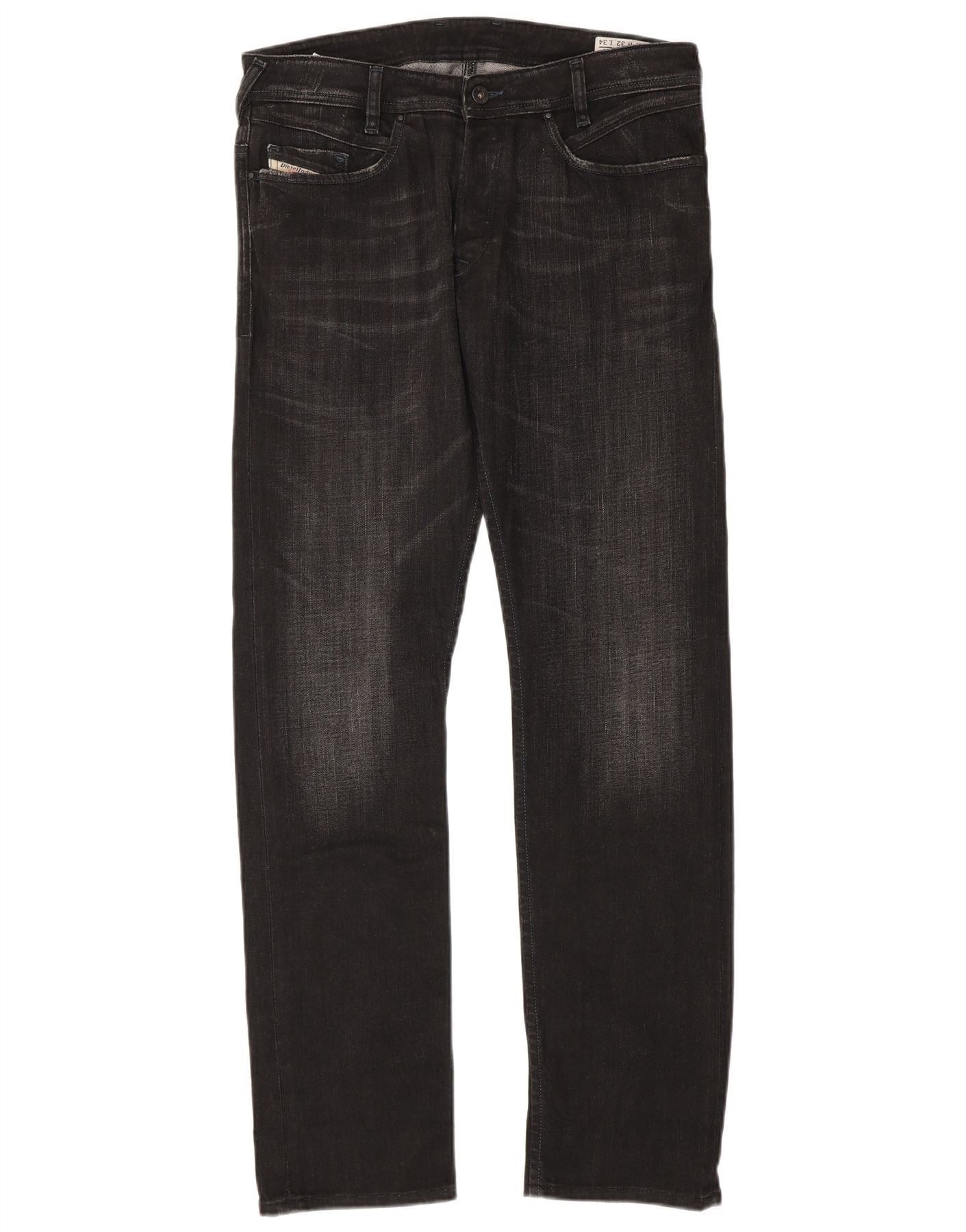 Diesel Mens Poiak Straight Jeans W32 L34 Black Cotton Size US 32 / EU 48 - 1 Thumbnail
