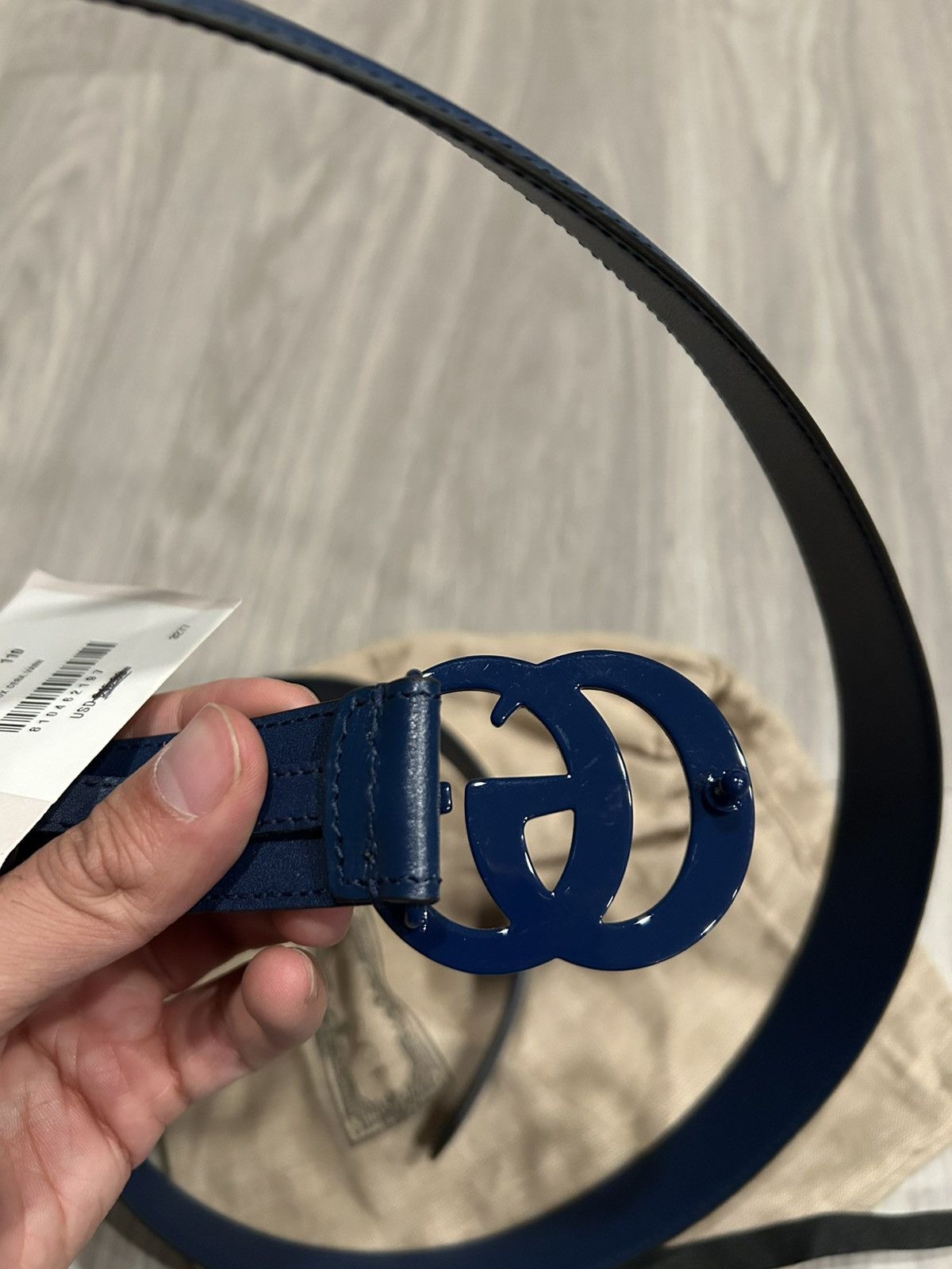 Gucci Gucci GG Marmont Thin Belt Blue Size ONE SIZE - 5 Thumbnail