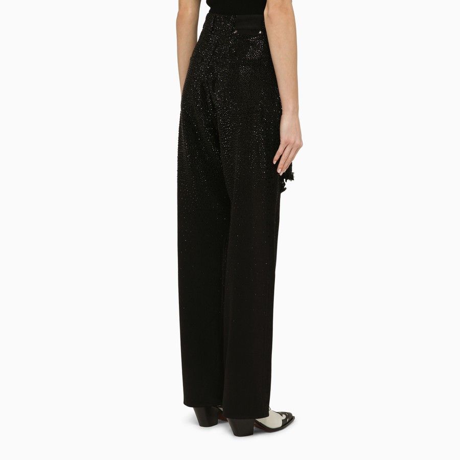 Golden Goose o1d2blof0824 Denim Trouser With Crystals in Black Size 26" / US 2 / IT 38 - 4 Thumbnail