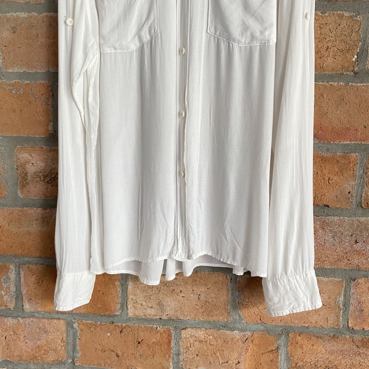 Designer × Japanese Brand G. O. A. White Classic Shirt with Roll-Up Sleeves Size M / US 6-8 / IT 42-44 - 13 Thumbnail