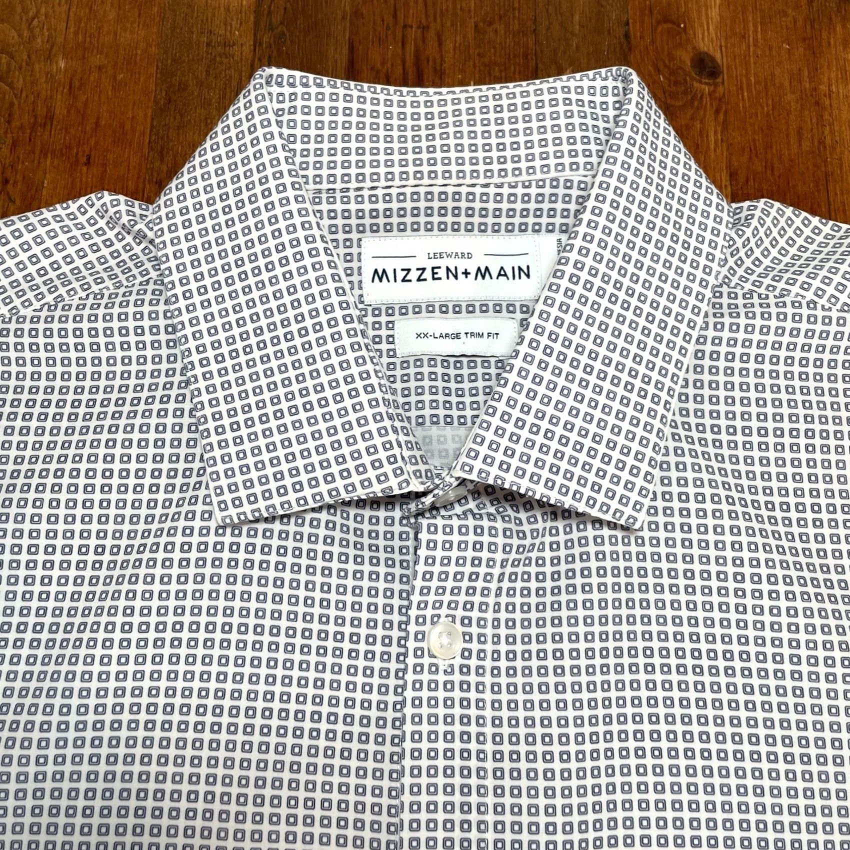 Mizzen+Main Mizzen + Main Shirt Mens 2XL XXL Button Up Stretch White Blue Trim Fit Size US XXL / EU 58 / 5 - 3 Thumbnail