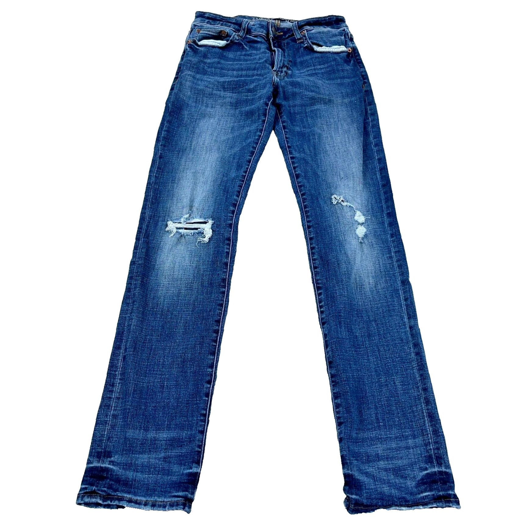 American Eagle Outfitters American Eagle Jeans Men 30x34 Slim Straight Leg Next Level Stretch Dark Holes Size US 30 / EU 46 - 2 Thumbnail