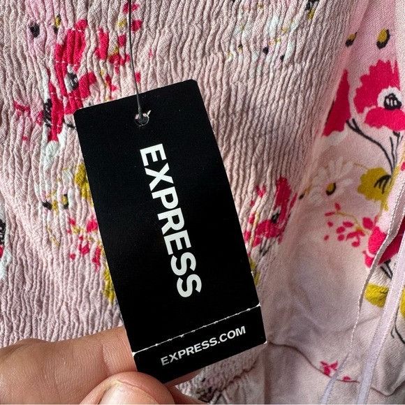 Express NWT Express Floral Ruffle Hem Fit And Flare Dress Sz Medium Size M / US 6-8 / IT 42-44 - 5 Thumbnail