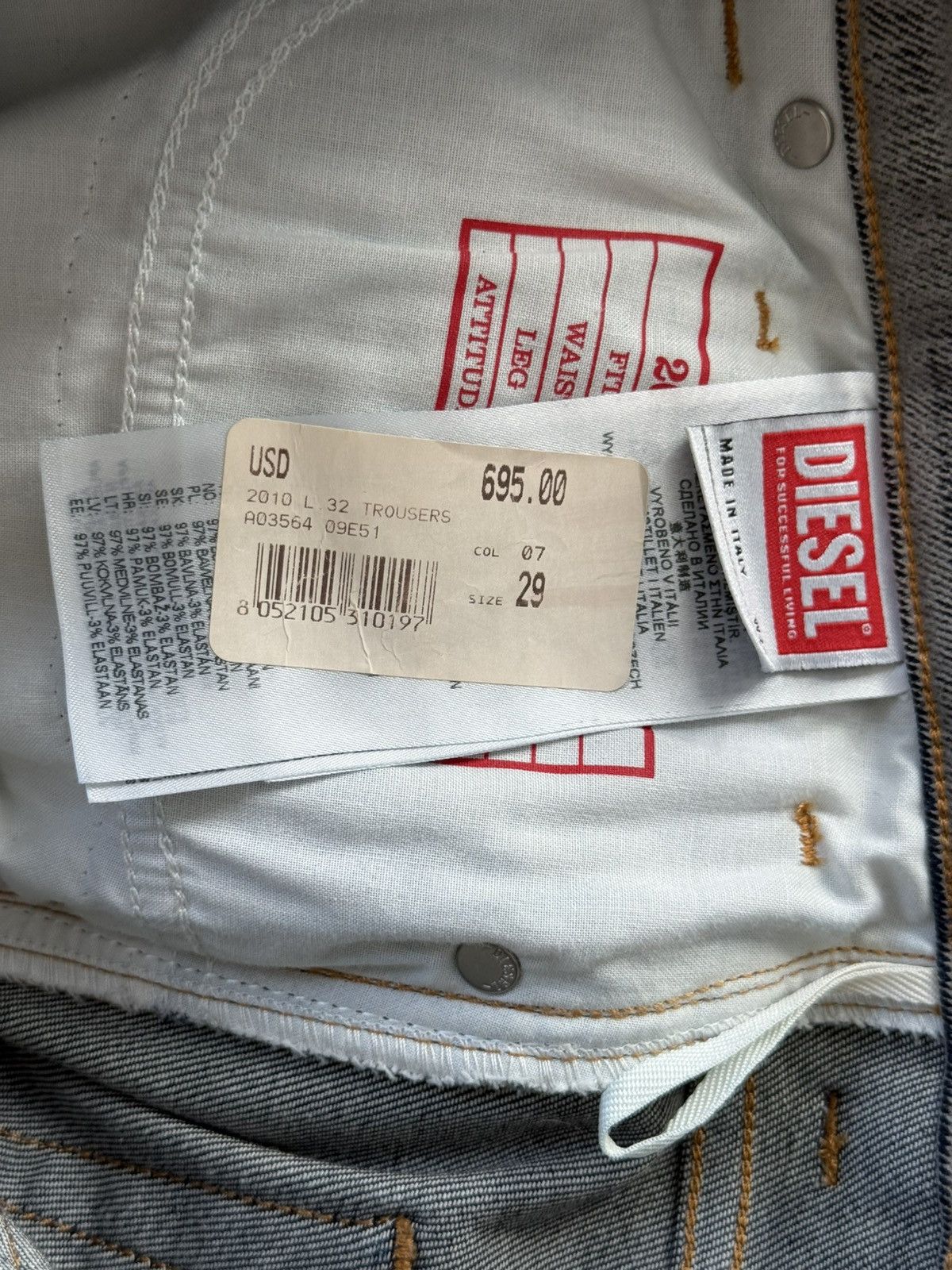 Diesel Diesel by Glen Martens 2010 L trompe l'oeil Jeans Size US 29 - 7 Thumbnail