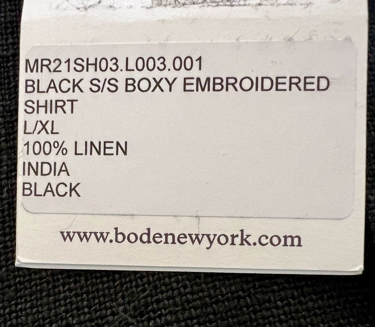 Bode New 1 of 1 Bengali Embroidered Indian Linen Black Shirt L/XL Size US L / EU 52-54 / 3 - 13 Thumbnail