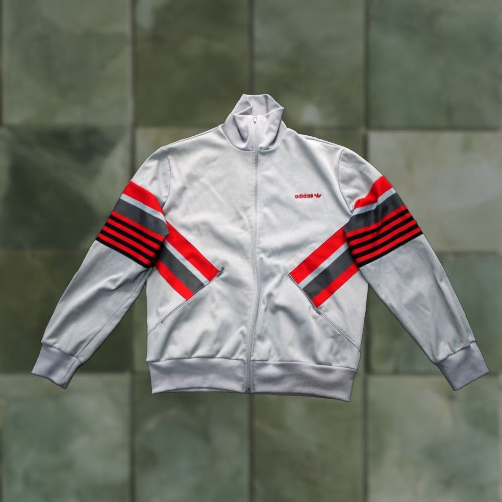 Adidas VINTAGE ADIDAS VENTEX 1980s JACKET TRACKTOP GRAY MENS SIZE M 174 cm RETRO Size US M / EU 48-50 / 2 - 1 Thumbnail