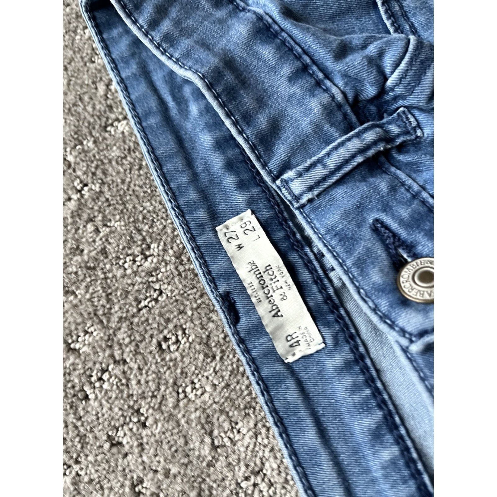 Abercrombie & Fitch Abercrombie & Fitch Jeans Womens 4 Regular Denim Ankle 27x29 Blue Slim 5-Pocket Distressed Modern Medium Rise Size 27" / US 4 / IT 40 - 5 Thumbnail