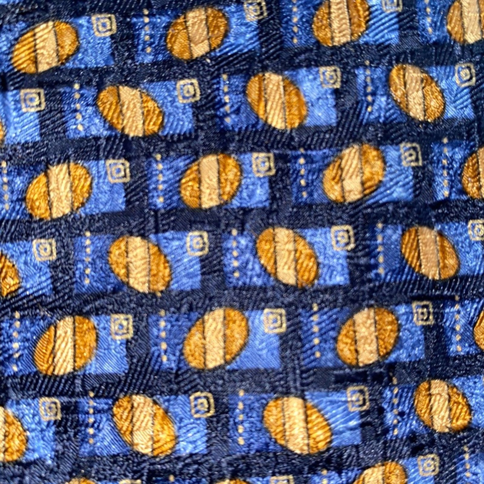 Ermenegildo Zegna ERMENEGILDO ZEGNA $210 Mens Blue Print Silk Necktie Tie EUC Size ONE SIZE - 6 Thumbnail