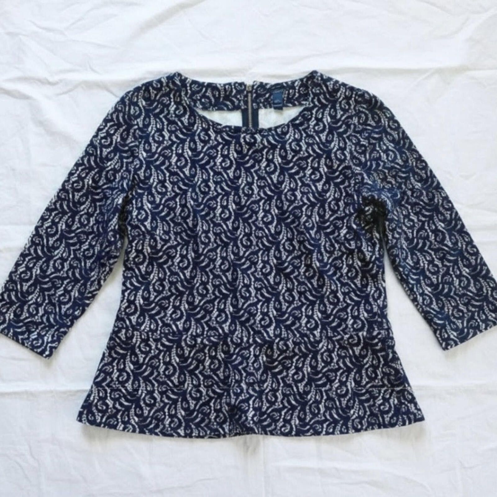 J.Crew J Crew Black Peplum Lace Blouse Top Womens Medium Size M / US 6-8 / IT 42-44 - 1 Thumbnail