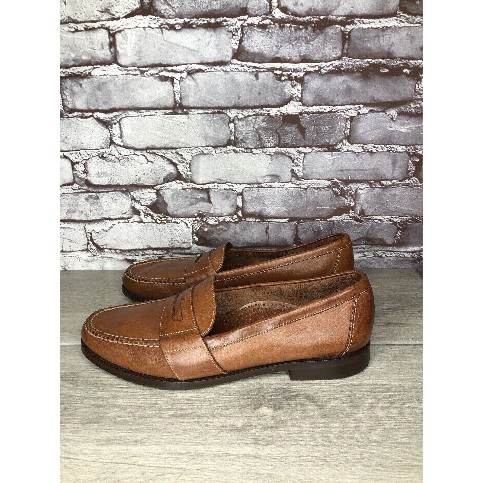 Cole Haan Cole Haan Brown Leather Slip On Penny Loafers Dress Shoes Me Size US 13 / EU 46 - 21 Thumbnail