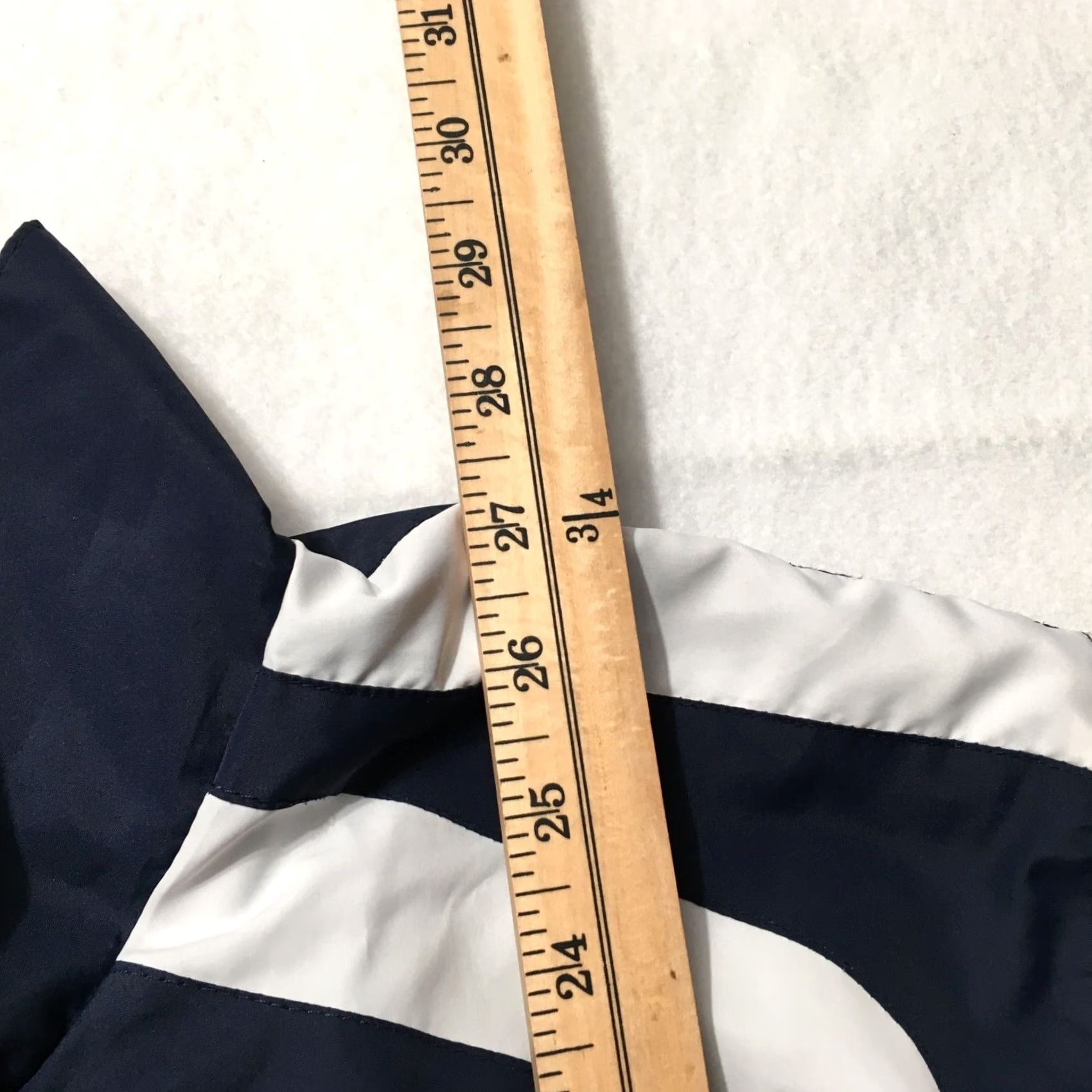 Vintage Navy blue Mens Sport-Tek Jacket Windbreaker Logo Stripe Hoodie Shirt? Size US L / EU 52-54 / 3 - 7 Thumbnail