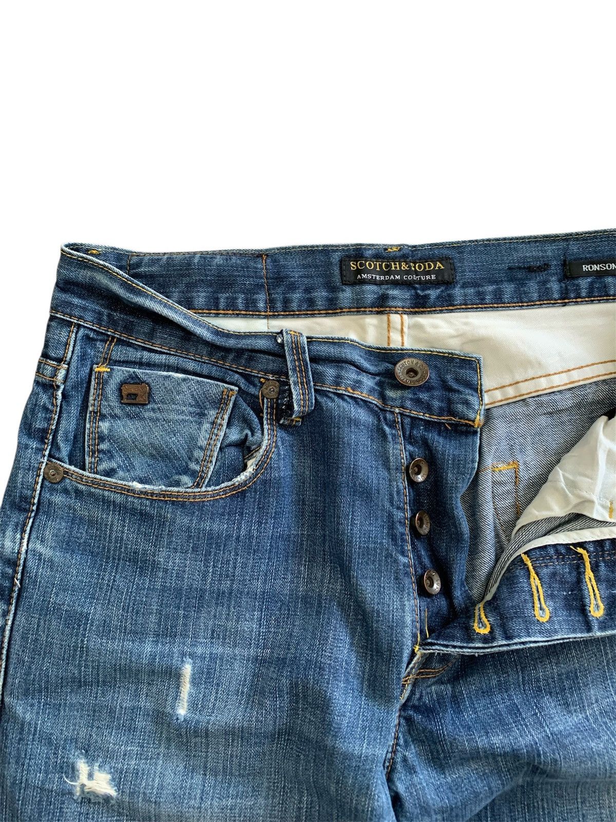 Scotch & Soda Scotch & Soda Ronson Distressed Faded Blue Jeans Size US 30 / EU 46 - 5 Thumbnail